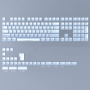Jelly Blue 104+32 Keys OEM Profile PC Doubleshot Top Legends Keycaps Set for MX Keyboard